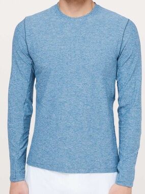 Lululemon Surge Warm Mens Long-Sleeve Crew Neck Shirt - Blue